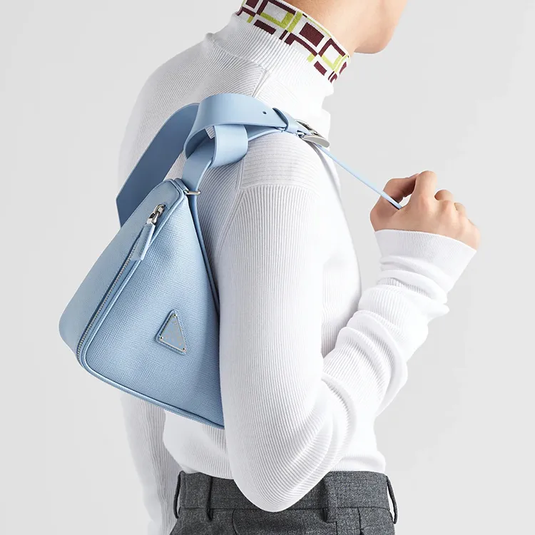 PRADA Saffiano Leather Fanny Pack Men's Sky Blue-5