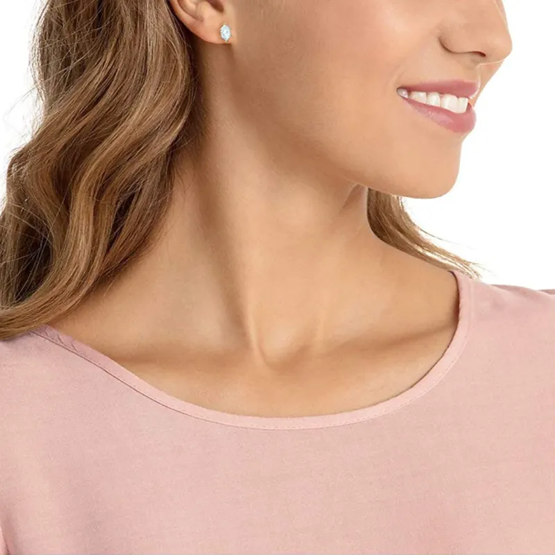 Swarovski Oz Stud Earrings Women's White-3
