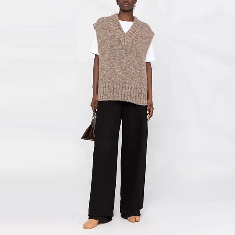 Maison Margiela V Neck Ribbed Knitted Vest-2