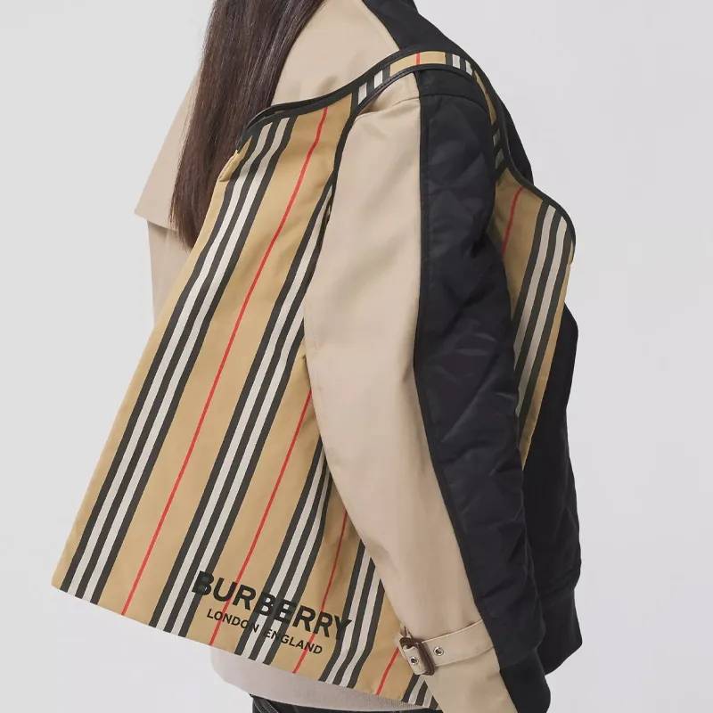 Burberry Pocket Bag Polyurethane Tote Bag Shopping Bag Combo Bag Coin Purse Handbag Regular Men's Archive Beige-7