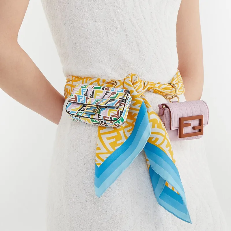 FENDI Baguette Calfskin Coin Purse Baguette Bag Shoulder Bag Crossbody Bag Extra Mini Women's Blue/Multicolor-4