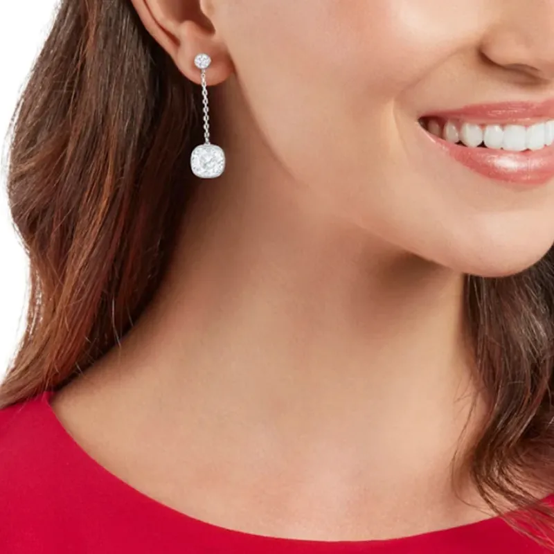 Swarovski Lattitude Earrings Women's White-4