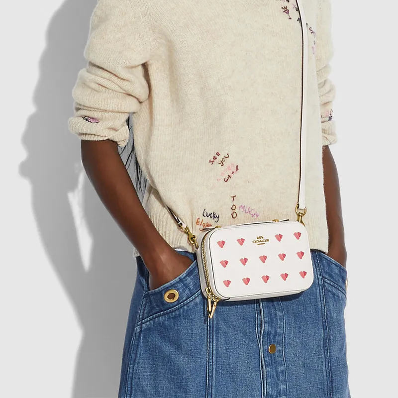 COACH Alie Leather Box Bag Camera Bag Fanny Pack Handbag Shoulder Bag Crossbody Bag Mini Women's White-3