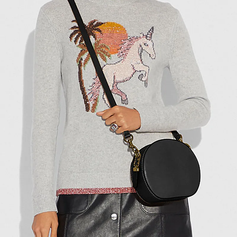 COACH Canteen Leather Shoulder Bag, Crossbody Bag Women's Black-4
