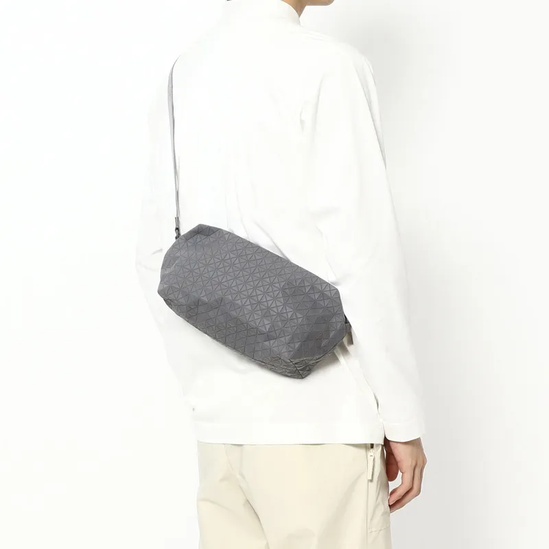 ISSEY MIYAKE KuroSaddle Cotton With Cow Leather Small Square Bag Shoulder Bag, Crossbody Bag Unisex Gray-4