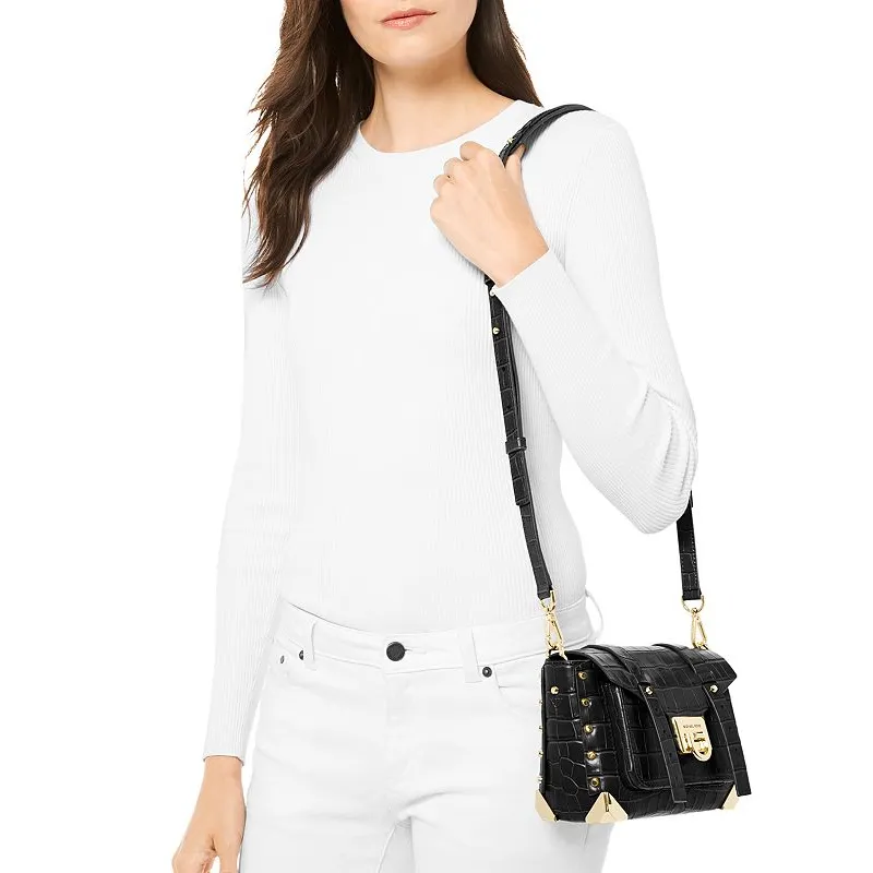 MICHAEL KORS Manhattan Cow Leather Shoulder Bag Crossbody Bag Women's Black-5