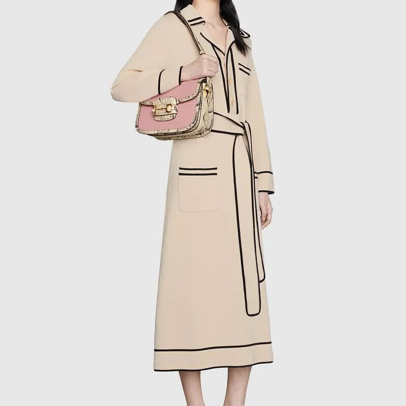 GUCCI Horsebit 1955 Leather Saddle Bag, Shoulder Bag, Crossbody Bag Trumpets Women's-7
