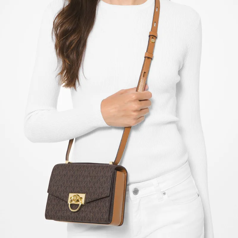 MICHAEL KORS Hendri Cow Leather Artificial Leather Shoulder Bag Crossbody Bag Mini Women's Dark Brown-3