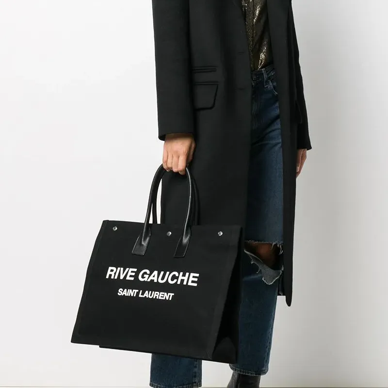 SAINT LAURENT Rive Gauche Tote Bag Black-4