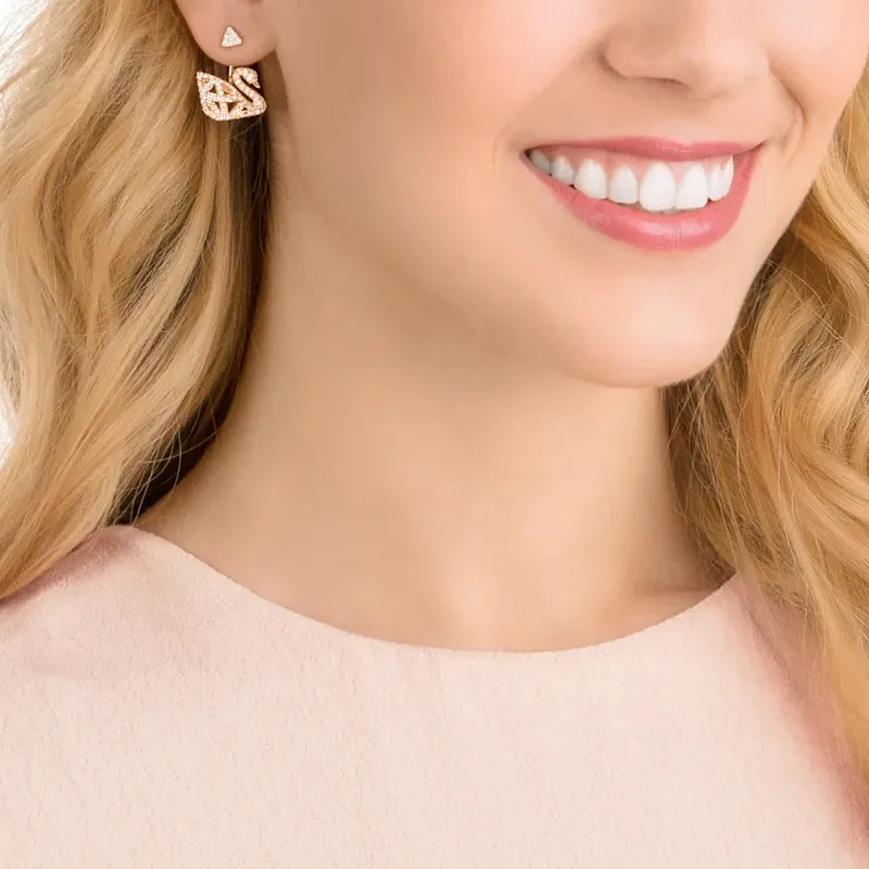 Swarovski FACET SWAN Earrings Women's-4