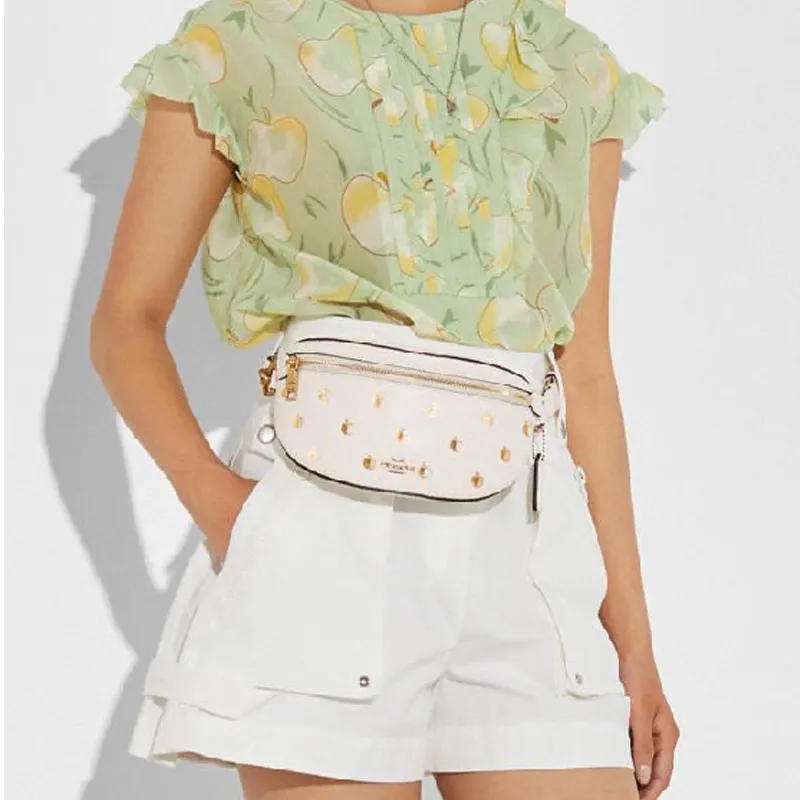 COACH Bethany Leather Crossbody Bag Sling Bag Fanny Pack Small Size Women's White-6