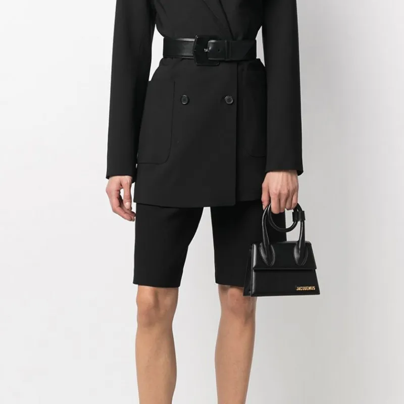 Jacquemus Cow Leather One Shoulder Handbag Women's Black-4