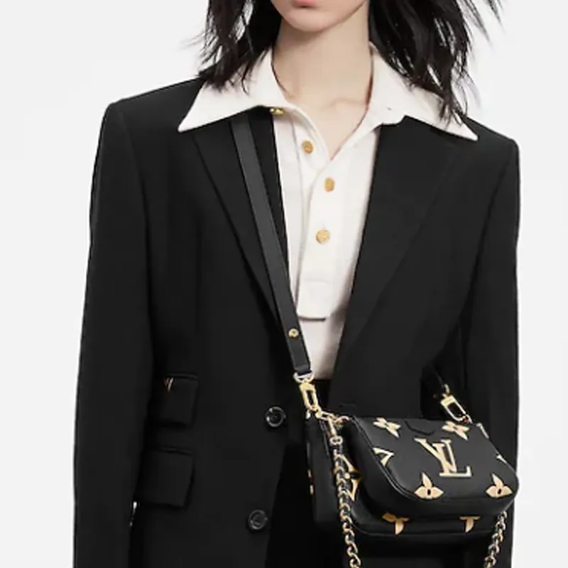 LOUIS VUITTON Multi Pochette Monogram Empreinte Bi color Black-6