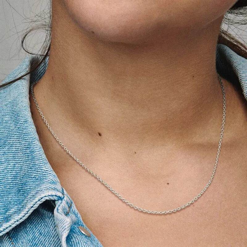 Pandora 925 Sterling Silver Collarbone Chain Women's Silver-3