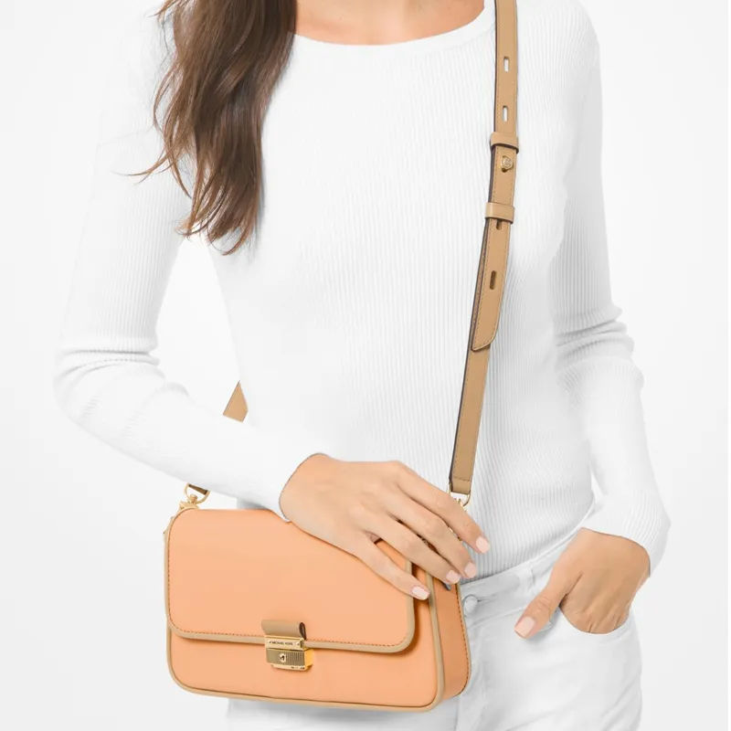 MICHAEL KORS Bradshaw Leather Handbag Shoulder Bag Small Size Women's Light Orange-3