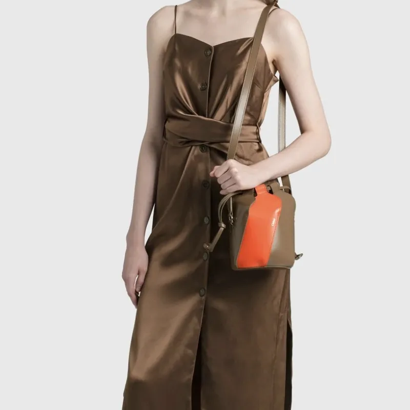 Chloe Leather Bucket Bags Shoulder Bag Crossbody Bag Regular Women's Umber/Orange-4