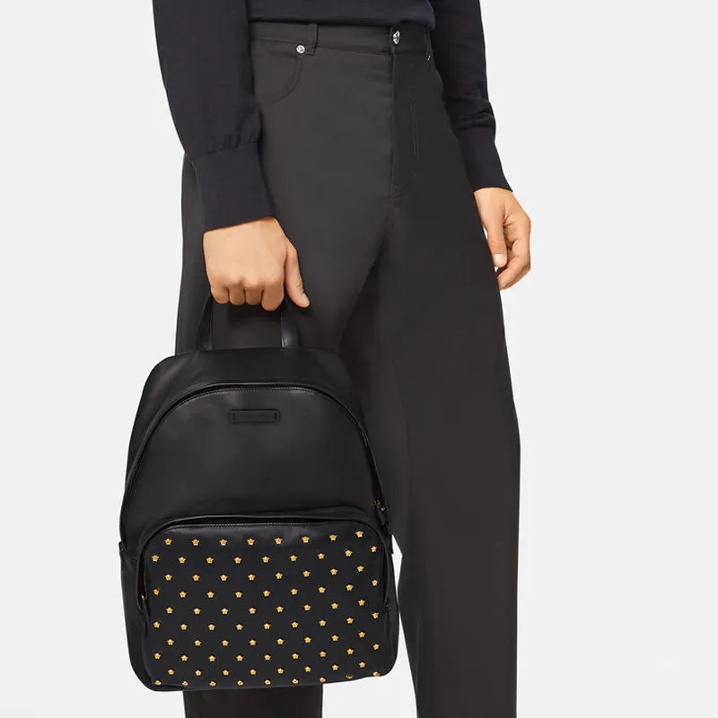 VERSACE VERSACE Leather Backpack Men's Black-4