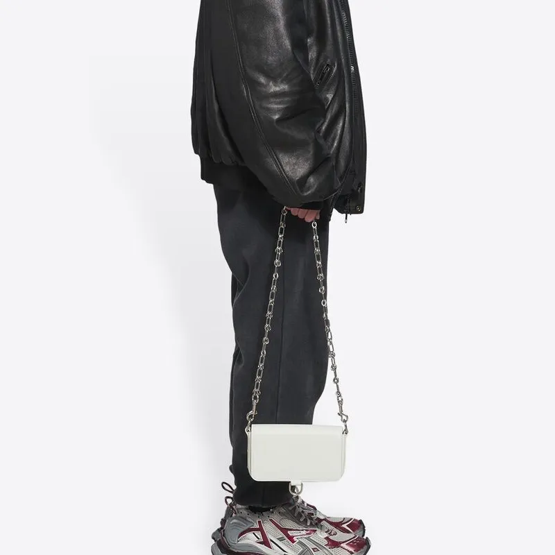 Balenciaga Bondage Calfskin Shoulder Bag Crossbody Bag Regular Women's White-5
