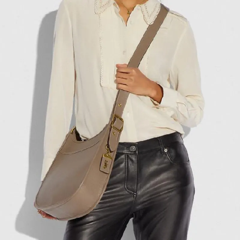 COACH Emery Leather Shoulder Bag Crossbody Bag Large Size Milk Tea Beige-3