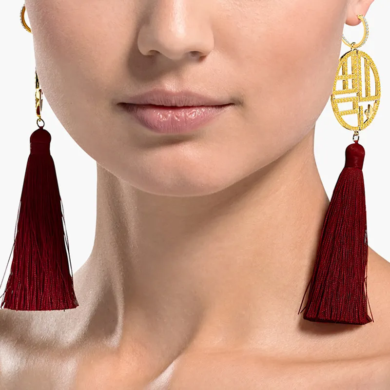 Swarovski Full Blessing Earrings Women's Red-2