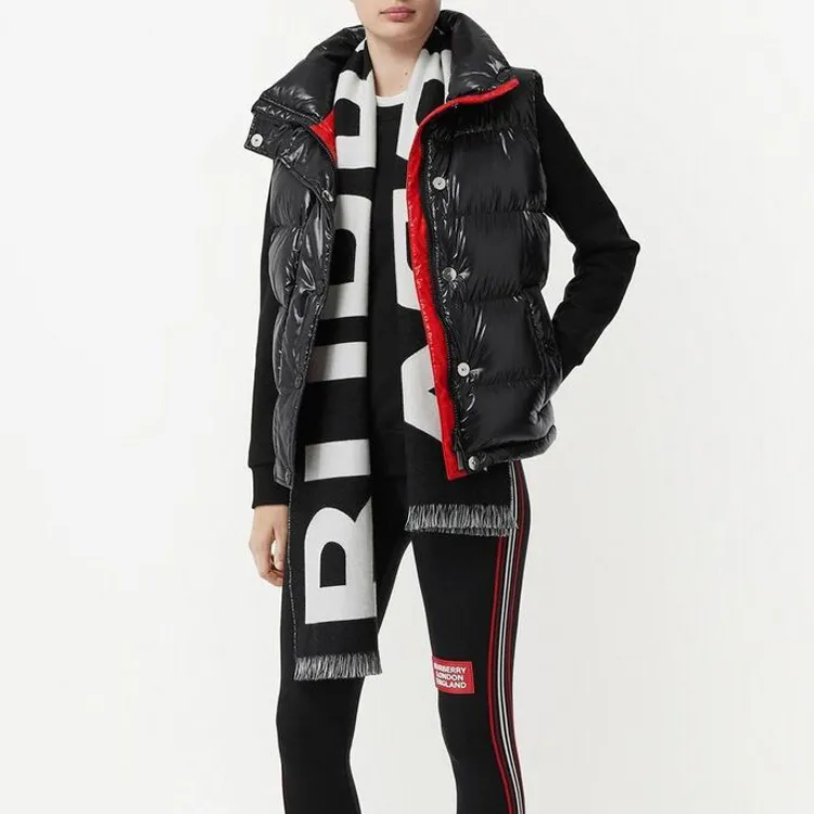 Burberry Logo Printed Fringed Scarf-4
