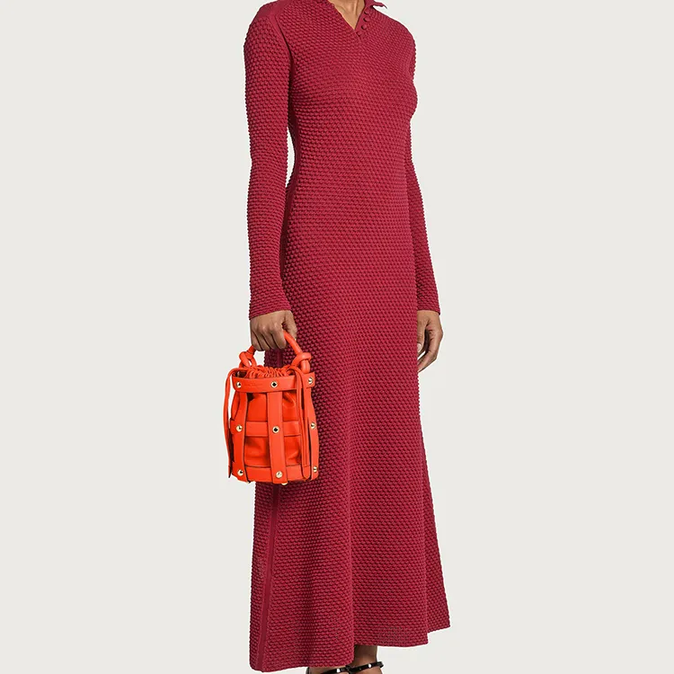 FERRAGAMO Cage Sheepskin Bucket Bags Shoulder Bag Crossbody Bag Handbag Women's Orange-6