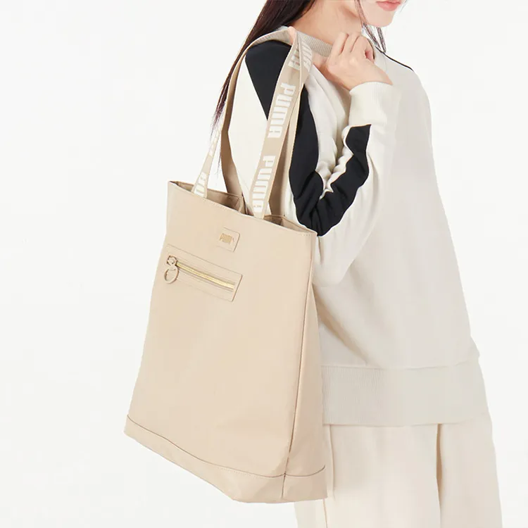 PUMA Textile Artificial Leather Handheld Bag Handbag Shoulder Bag Regular Unisex White-4