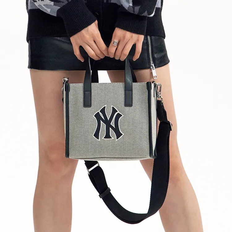 MLB Canvas Bag, Tote Bag, Shopping Bag, Handbag, Shoulder Bag Trumpets Unisex Black-4
