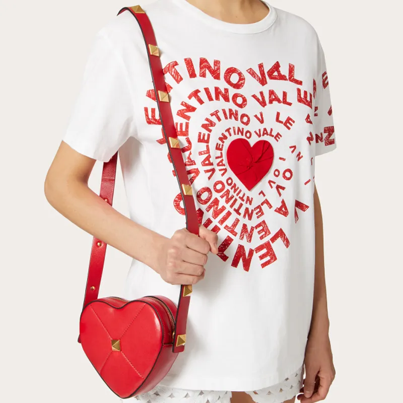 Valentino Amore Leather Shoulder Bag Crossbody Bag Regular Women's Red-5