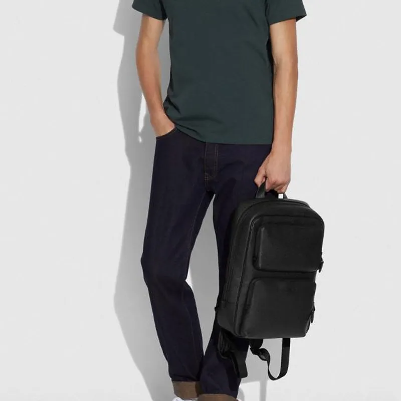 COACH Gotham Canvas With Leather Travel Bag Backpack Large Size Men's Black Copper-3