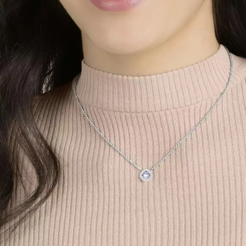 Swarovski Angelic Square Necklaces Women's Blue-3