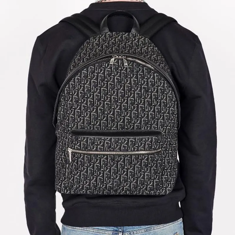 DIOR Cow Leather Backpack Men's Black-5