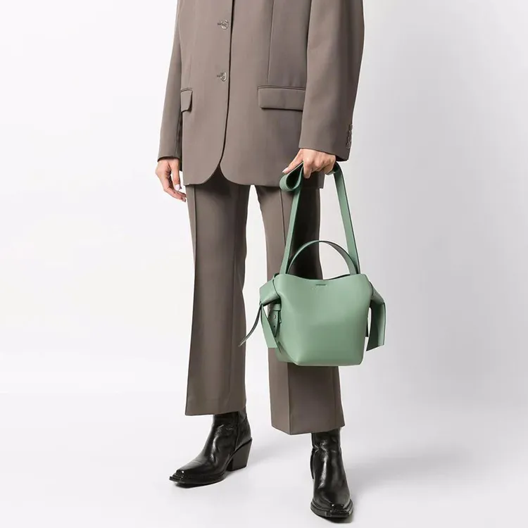 Acne Studios Leather Shoulder Bag, Handbag, Crossbody Bag Women's Mint Green-2
