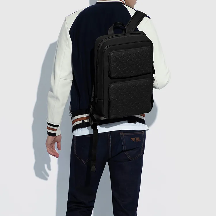 COACH Gotham Leather Laptop Backpack Large Size Men's Black-3