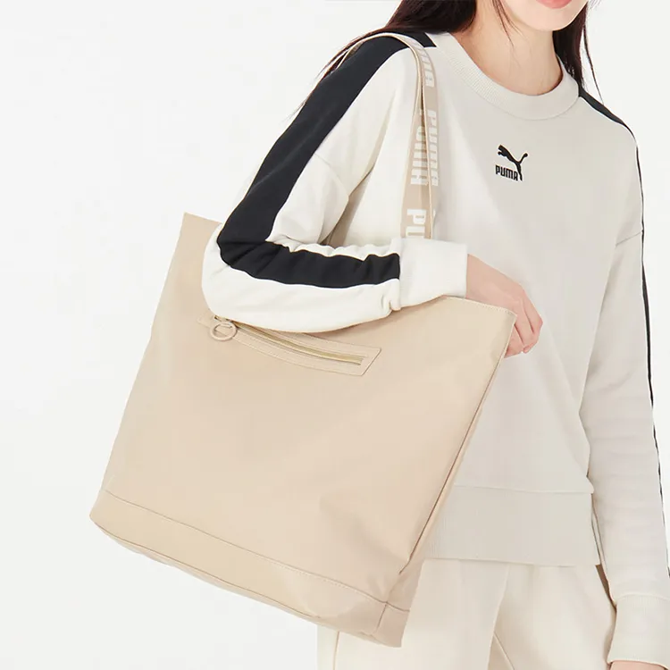 PUMA Textile Artificial Leather Handheld Bag Handbag Shoulder Bag Regular Unisex White-3