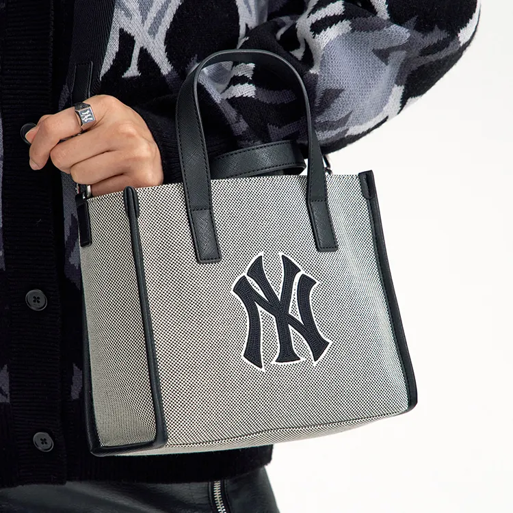 MLB Canvas Bag, Tote Bag, Shopping Bag, Handbag, Shoulder Bag Trumpets Unisex Black-5