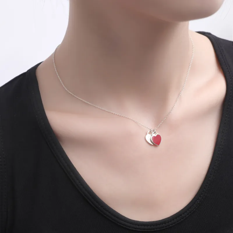 TIFFANY & CO. Return To Tiffany Collection 925 Sterling Silver Pendant Collarbone Necklace Women's Red-5