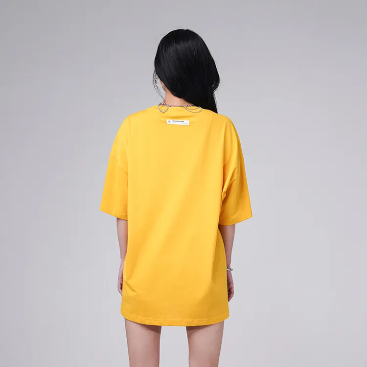RICKYOUNG Elbow-Length Sleeved T-Shirt Unisex Yellow-2