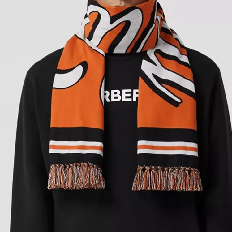 Burberry Cotton Knit Scarves Unisex-3