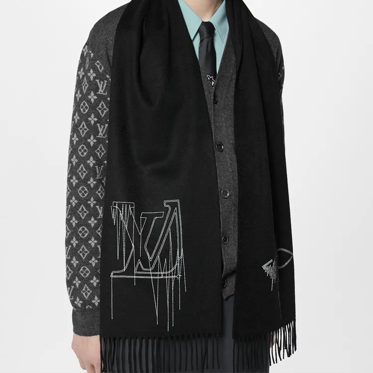 LOUIS VUITTON Cashmere Scarves Unisex-2