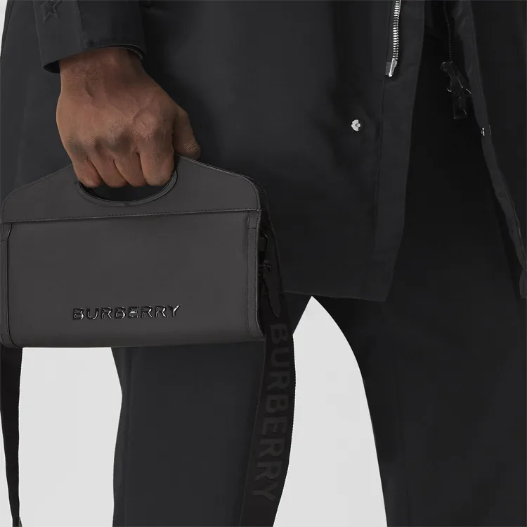 Burberry Pocket Bag Polyurethane Handbag Shoulder Bag Crossbody Bag Men's Black-5