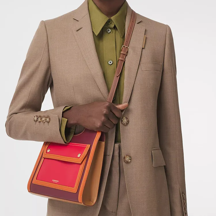 Burberry Pocket Bag Cotton Cow Leather Pocket Bag Tote Bag Shopping Bag Handbag Mini Women's Multicolor-5