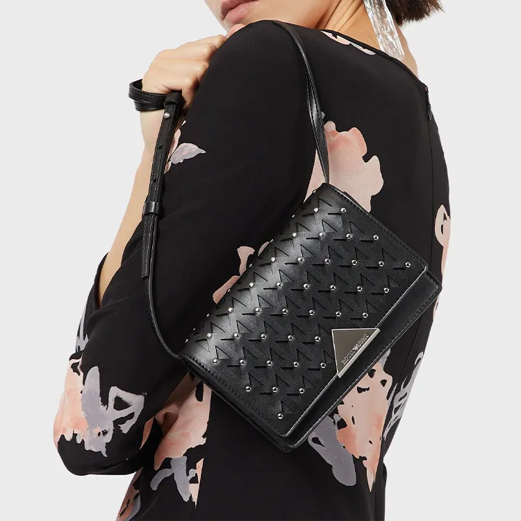 EMPORIO ARMANI Polyester Crossbody Bag Shoulder Bag Women's Black-3