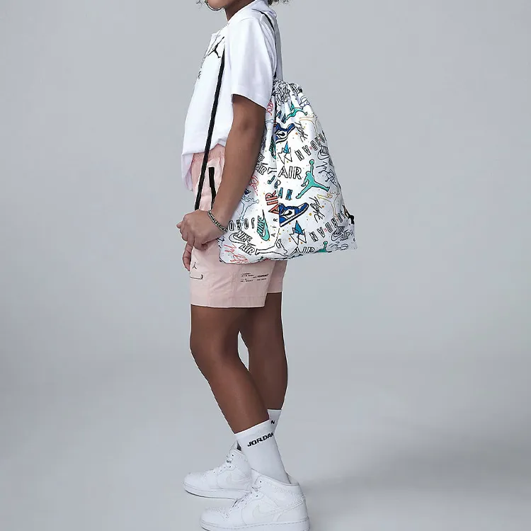 Jordan Polyester Gym Bag Backpack Regular Unisex White/Multicolor-3