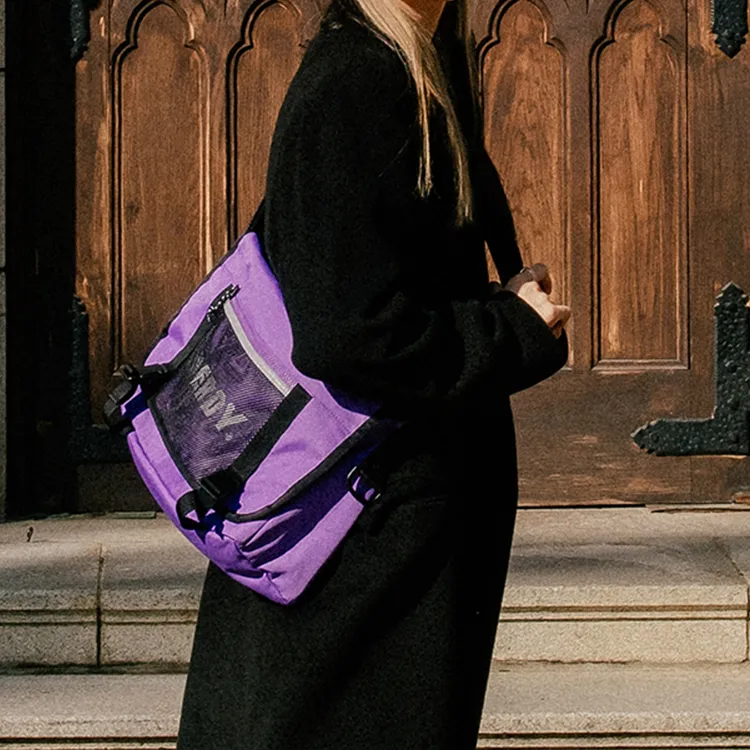 NERDY Polyester Messenger Bag Shoulder Bag Crossbody Bag Regular Unisex Purple/Black-6