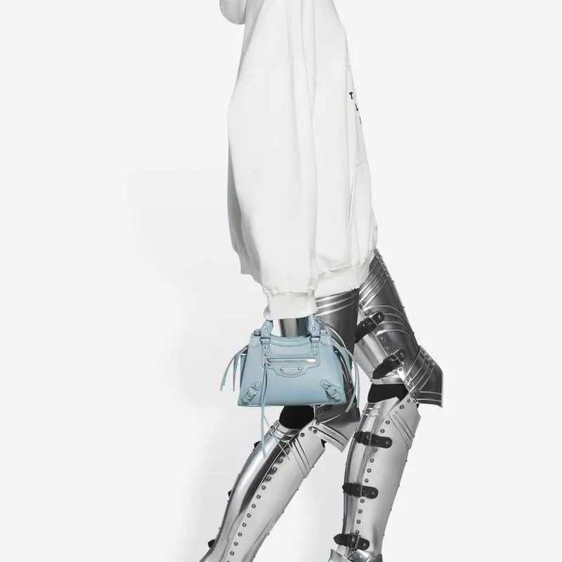 Balenciaga Neo Classic Cow Leather Handbag Handbag Mini Women's Blue-5