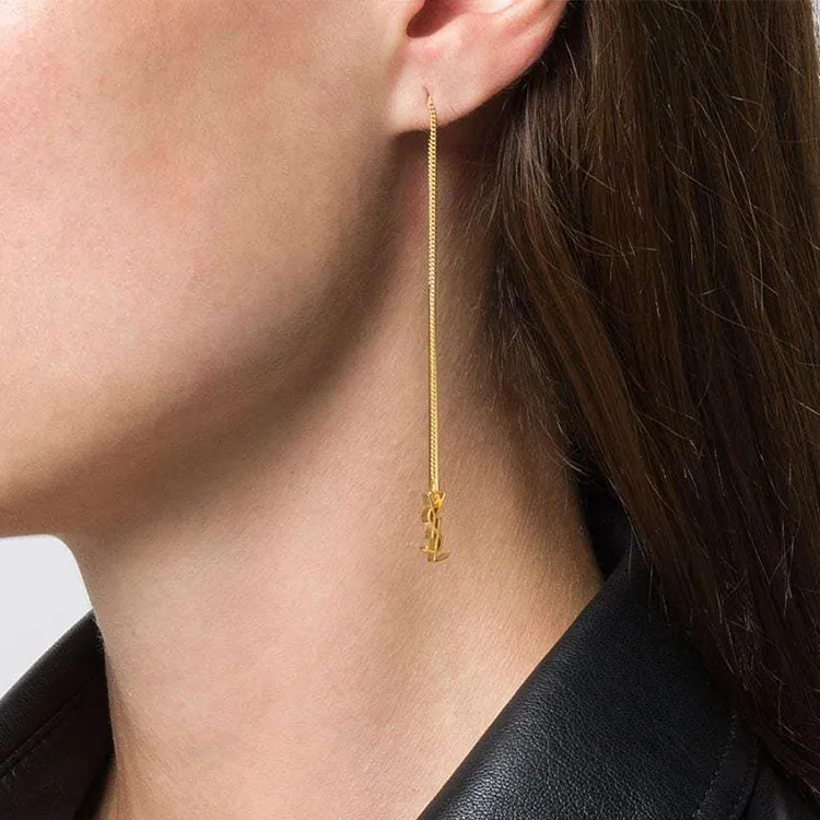 SAINT LAURENT Metal Earrings Women's Gold-1