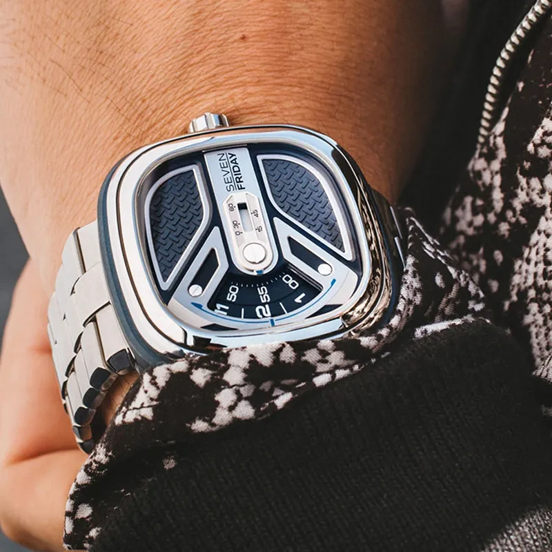 SEVENFRIDAY M Collection Automatic Mechanical Movement Unisex Watch 47.6mm Silver Dial-4
