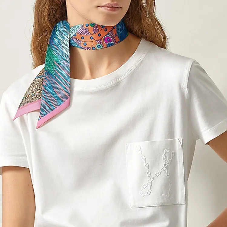 HERMES Silk Scarves Women's Multicolor Green Pink-1