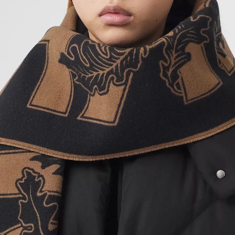 Burberry Knit Scarves Unisex Birch Brown-2